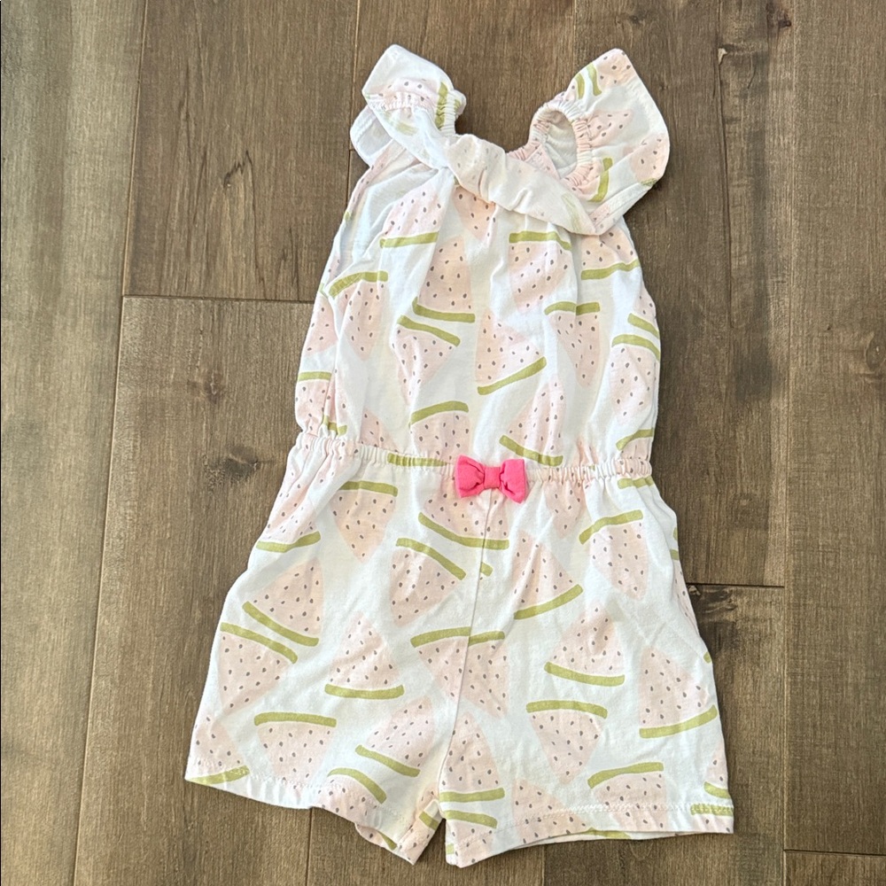 Kids Pink and Green Patterned Romper